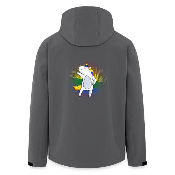 LGBT Pride Einhorn Shirt - Recycelte Männer Softshell-Jacke von Stanley/Stella - Anthrazit - Hinten - AI Model Male 185 light (185cm)