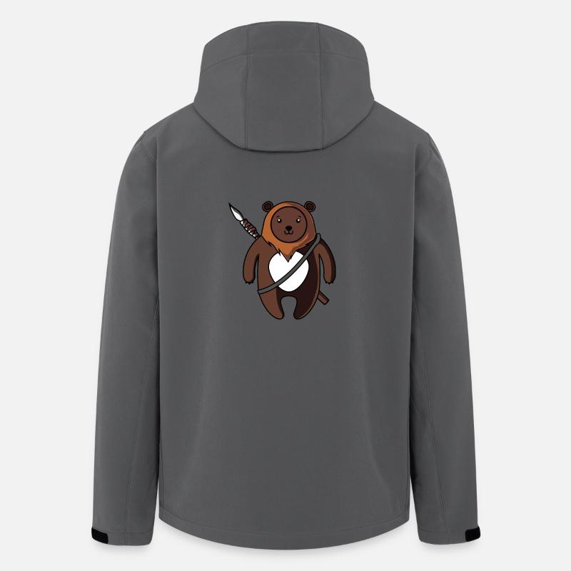 süßer Bär mit Speer - Recycelte Männer Softshell-Jacke von Stanley/Stella - Anthrazit