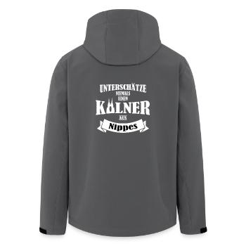 Köln unterschätze niemals einen Kölner aus Nippes - Recycelte Männer Softshell-Jacke von Stanley/Stella - Anthrazit - Hinten - AI Model Male 185 light (185cm)
