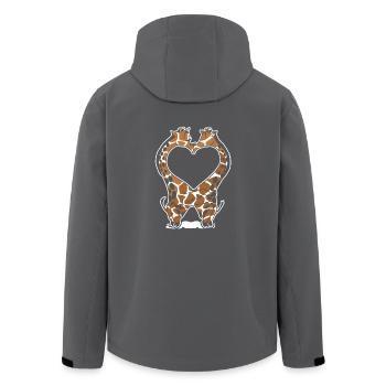 Giraffen-Liebes-Hemd - Recycelte Männer Softshell-Jacke von Stanley/Stella - Anthrazit - Hinten - AI Model Male 185 light (185cm)