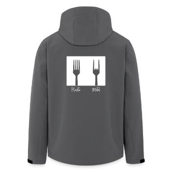 Heavy Metal Band Rock On Shirt - Recycelte Männer Softshell-Jacke von Stanley/Stella - Anthrazit - Hinten - AI Model Male 185 light (185cm)