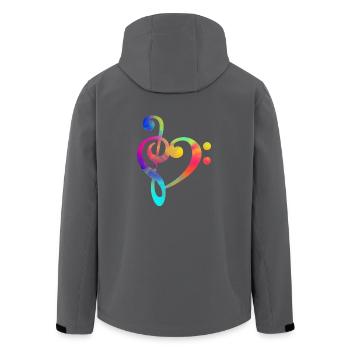 Notenschlüssel Bassschlüssel Shirt Musik Musiker - Recycelte Männer Softshell-Jacke von Stanley/Stella - Anthrazit - Hinten - AI Model Male 185 light (185cm)