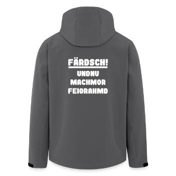 sächsisch Dialekt lustig Arbeit Feierabend Färdsch - Recycelte Männer Softshell-Jacke von Stanley/Stella - Anthrazit - Hinten - AI Model Male 185 light (185cm)