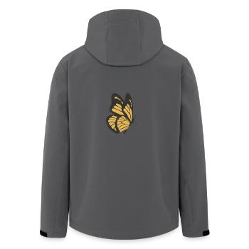 Schmetterling Gelber Falter - Recycelte Männer Softshell-Jacke von Stanley/Stella - Anthrazit - Hinten - AI Model Male 185 light (185cm)