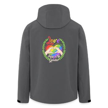 Liebe hat kein Geschlecht Gay Pride LGBT Geschenk - Recycelte Männer Softshell-Jacke von Stanley/Stella - Anthrazit - Hinten - AI Model Male 185 light (185cm)