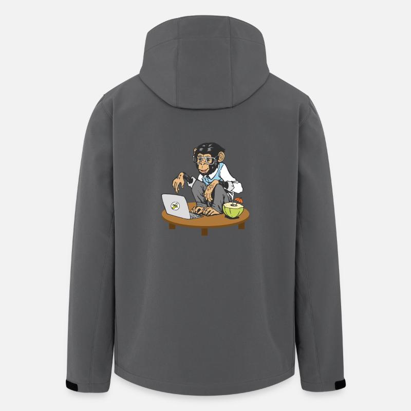 Affe vor Laptop - Recycelte Männer Softshell-Jacke von Stanley/Stella - Anthrazit