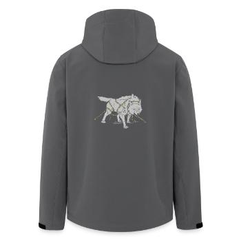 Wolf in Ketten - Recycelte Männer Softshell-Jacke von Stanley/Stella - Anthrazit - Hinten - AI Model Male 185 light (185cm)