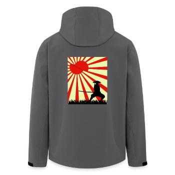 Mond Scheibe Samurai - Recycelte Männer Softshell-Jacke von Stanley/Stella - Anthrazit - Hinten - AI Model Male 185 light (185cm)