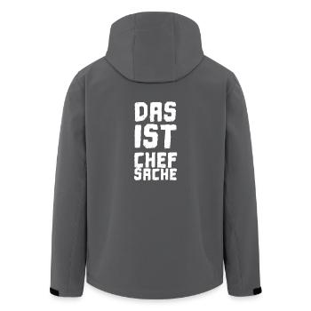 Chefsache - Chef Sache Cooler Spruch Boss Lustig - Recycelte Männer Softshell-Jacke von Stanley/Stella - Anthrazit - Hinten - AI Model Male 185 light (185cm)