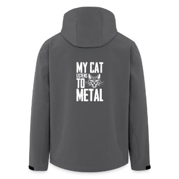 metal katze musik lustig humor heavy hard rock - Recycelte Männer Softshell-Jacke von Stanley/Stella - Anthrazit - Hinten - AI Model Male 185 light (185cm)