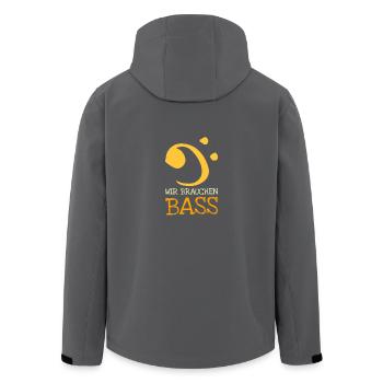 Bassschlüssel Wir brauchen Bass - Recycelte Männer Softshell-Jacke von Stanley/Stella - Anthrazit - Hinten - AI Model Male 185 light (185cm)