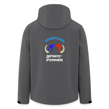 greco roman Ringen ringer ringsport Wettkampf - Recycelte Männer Softshell-Jacke von Stanley/Stella - Anthrazit - Hinten - AI Model Male 185 light (185cm)