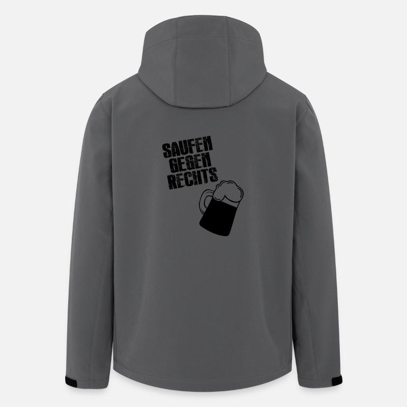 Saufen gegen Rechts - Recycelte Männer Softshell-Jacke von Stanley/Stella - Anthrazit