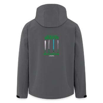 Cool Programmer Shirt Choose Your Weapon C++ Java - Recycelte Männer Softshell-Jacke von Stanley/Stella - Anthrazit - Hinten - AI Model Male 185 light (185cm)