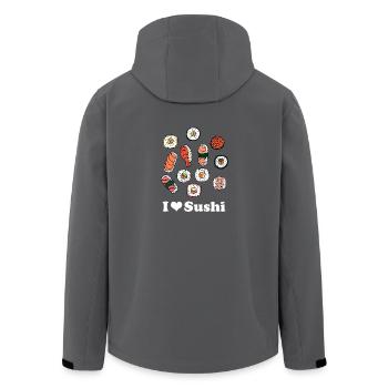 Sushi Ich liebe Sushi Asiatische Küche Fast Food - Recycelte Männer Softshell-Jacke von Stanley/Stella - Anthrazit - Hinten - AI Model Male 185 light (185cm)