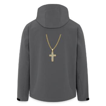 Halskette Jesus Christus Kreuz Geschenk - Recycelte Männer Softshell-Jacke von Stanley/Stella - Anthrazit - Hinten - AI Model Male 185 light (185cm)