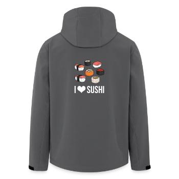 Sushi Ich liebe Sushi Asiatische Küche Fast Food - Recycelte Männer Softshell-Jacke von Stanley/Stella - Anthrazit - Hinten - AI Model Male 185 light (185cm)