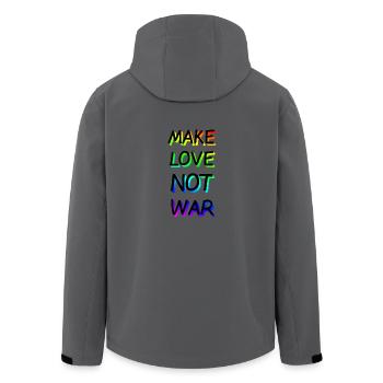 Make Love not War Rainbow - Men’s Recycled Softshell Jacket by Stanley/Stella - anthracite - Back - AI Model Male 185 light (185cm)