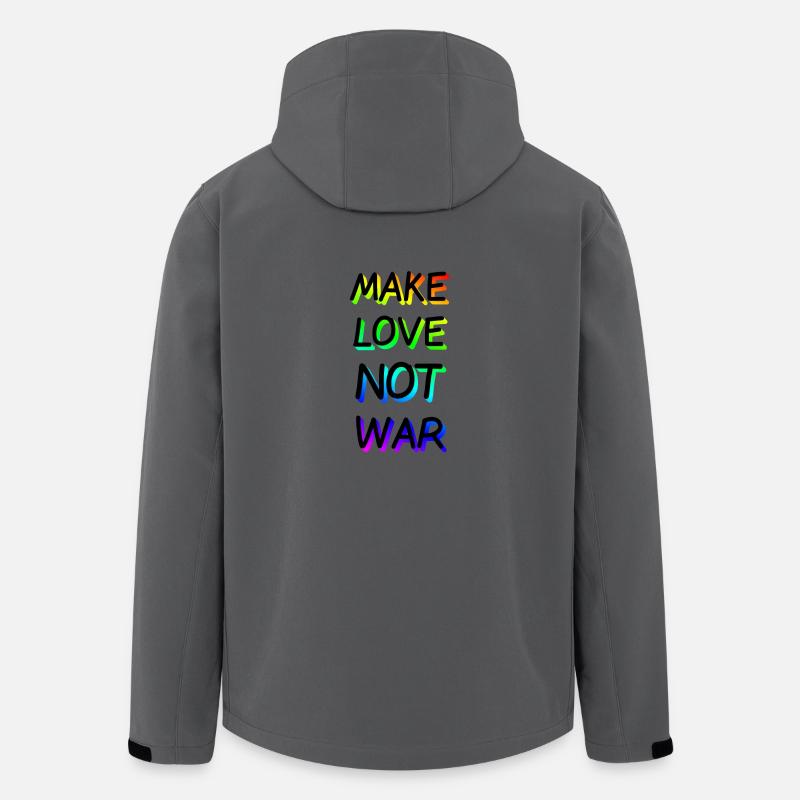 Make Love not War Regenbogen - Recycelte Männer Softshell-Jacke von Stanley/Stella - Anthrazit