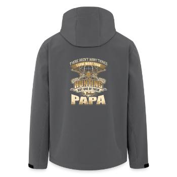 Vater Papa Dad Jagen Jäger Jagd Geschenk Vatertag - Recycelte Männer Softshell-Jacke von Stanley/Stella - Anthrazit - Hinten - AI Model Male 185 light (185cm)