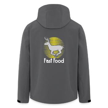 Fast Food Jagen Jäger Jagd Geschenk - Recycelte Männer Softshell-Jacke von Stanley/Stella - Anthrazit - Hinten - AI Model Male 185 light (185cm)