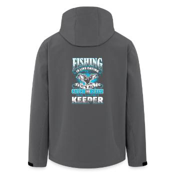 Dating Angler Fischer angeln fischen Geschenk - Recycelte Männer Softshell-Jacke von Stanley/Stella - Anthrazit - Hinten - AI Model Male 185 light (185cm)