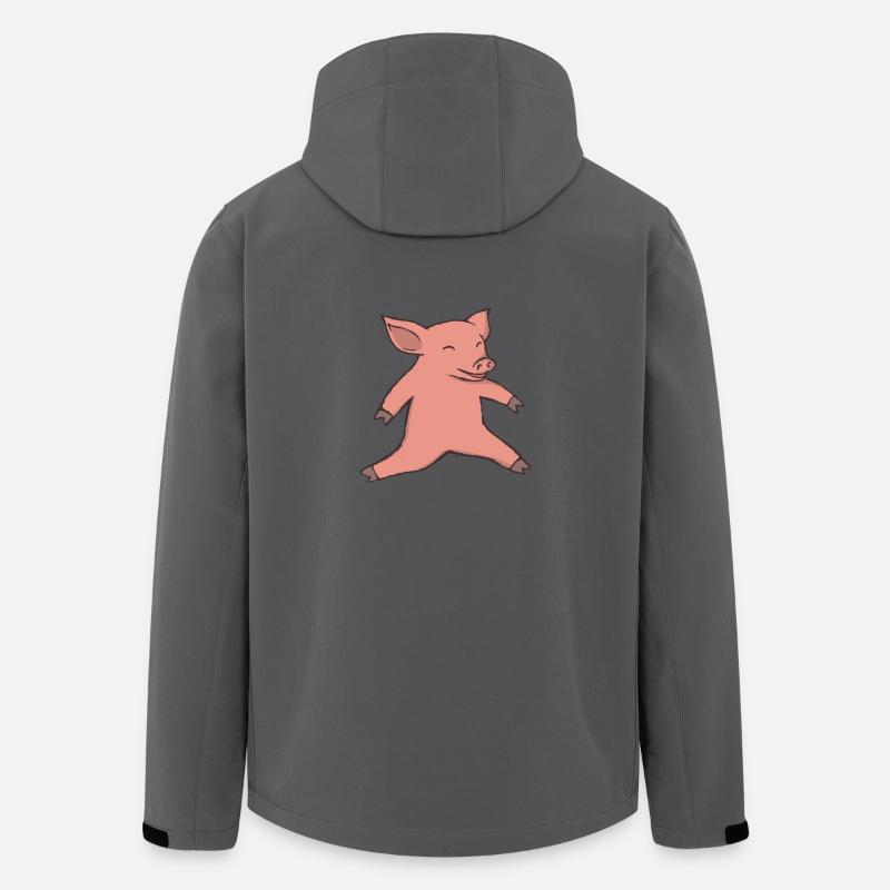 Schwein beim Weitsprung - Recycelte Männer Softshell-Jacke von Stanley/Stella - Anthrazit