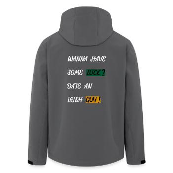 IRLAND - GLÜCK - DATING - SINGLE - Recycelte Männer Softshell-Jacke von Stanley/Stella - Anthrazit - Hinten - AI Model Male 185 light (185cm)