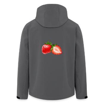 Erdbeeren Obst Frucht Strawberry Fruit - Recycelte Männer Softshell-Jacke von Stanley/Stella - Anthrazit - Hinten - AI Model Male 185 light (185cm)