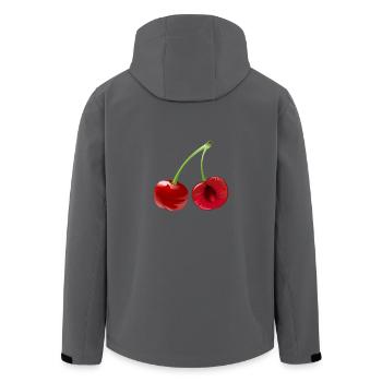 Kirsche Obst Frucht Cherry Fruit - Recycelte Männer Softshell-Jacke von Stanley/Stella - Anthrazit - Hinten - AI Model Male 185 light (185cm)