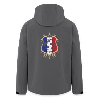 Frankreich Flagge Nationalfarben Paris Fußball - Recycelte Männer Softshell-Jacke von Stanley/Stella - Anthrazit - Hinten - AI Model Male 185 light (185cm)