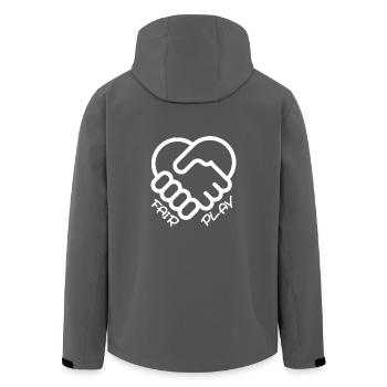 Hand Herz fair play Sport - Recycelte Männer Softshell-Jacke von Stanley/Stella - Anthrazit - Hinten - AI Model Male 185 light (185cm)