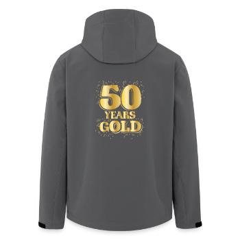 Geburtstag 50 Years gOLD Runder Geburtstag - Recycelte Männer Softshell-Jacke von Stanley/Stella - Anthrazit - Hinten - AI Model Male 185 light (185cm)