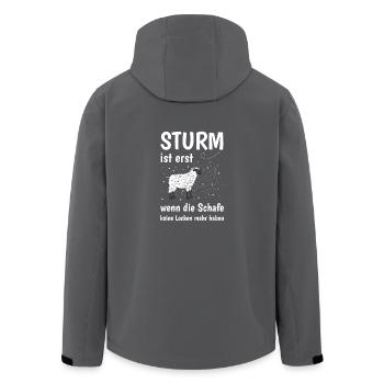 Sturm ist erst wenn die Schafe keine Locken haben - Recycelte Männer Softshell-Jacke von Stanley/Stella - Anthrazit - Hinten - AI Model Male 185 light (185cm)
