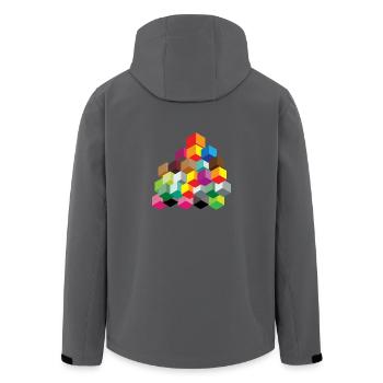Würfel bunt - Recycelte Männer Softshell-Jacke von Stanley/Stella - Anthrazit - Hinten - AI Model Male 185 light (185cm)