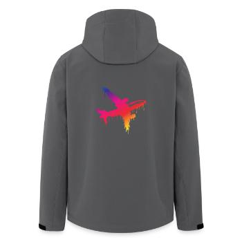 Flugzeug - Recycelte Männer Softshell-Jacke von Stanley/Stella - Anthrazit - Hinten - AI Model Male 185 light (185cm)