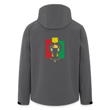Reggae - Recycelte Männer Softshell-Jacke von Stanley/Stella - Anthrazit - Hinten - AI Model Male 185 light (185cm)