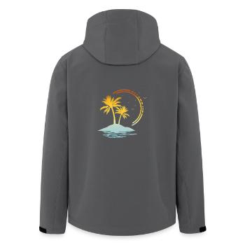 Palmen - Recycelte Männer Softshell-Jacke von Stanley/Stella - Anthrazit - Hinten - AI Model Male 185 light (185cm)