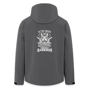 Ich bin 39 Behaupte etwas anderes - Recycelte Männer Softshell-Jacke von Stanley/Stella - Anthrazit - Hinten - AI Model Male 185 light (185cm)