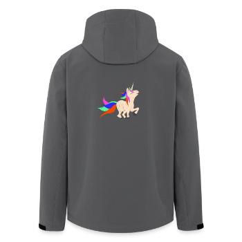 Einhorn grunge - Recycelte Männer Softshell-Jacke von Stanley/Stella - Anthrazit - Hinten - AI Model Male 185 light (185cm)