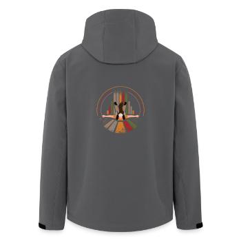 Fallschirmspringer Retro - Recycelte Männer Softshell-Jacke von Stanley/Stella - Anthrazit - Hinten - AI Model Male 185 light (185cm)