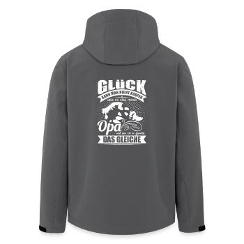 Familie Opa Enkel Glück kann man nicht kaufen - Recycelte Männer Softshell-Jacke von Stanley/Stella - Anthrazit - Hinten - AI Model Male 185 light (185cm)