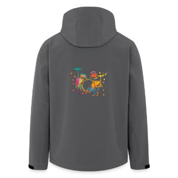 Schlagzeug Splash - Recycelte Männer Softshell-Jacke von Stanley/Stella - Anthrazit - Hinten - AI Model Male 185 light (185cm)