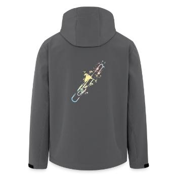 Splash Posaune - Recycelte Männer Softshell-Jacke von Stanley/Stella - Anthrazit - Hinten - AI Model Male 185 light (185cm)