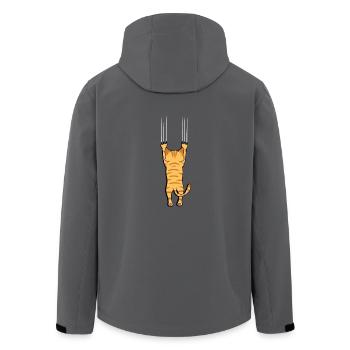 Katze Katzen lustig Hauskatze Wildkatze Kind Miau - Recycelte Männer Softshell-Jacke von Stanley/Stella - Anthrazit - Hinten - AI Model Male 185 light (185cm)