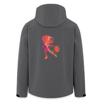 Handball Splash - Recycelte Männer Softshell-Jacke von Stanley/Stella - Anthrazit - Hinten - AI Model Male 185 light (185cm)