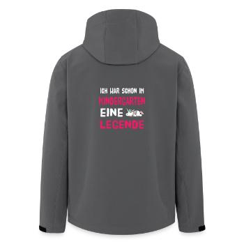 Kindergarten Legende - Recycelte Männer Softshell-Jacke von Stanley/Stella - Anthrazit - Hinten - AI Model Male 185 light (185cm)