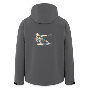 Wakeboard Splash - Recycelte Männer Softshell-Jacke von Stanley/Stella - Anthrazit - Hinten - AI Model Male 185 light (185cm)