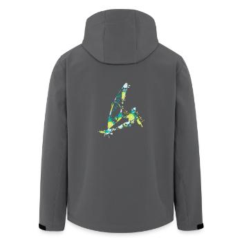 Wind Surfen Splash - Recycelte Männer Softshell-Jacke von Stanley/Stella - Anthrazit - Hinten - AI Model Male 185 light (185cm)