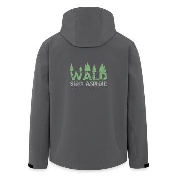Wald statt Asphalt - Recycelte Männer Softshell-Jacke von Stanley/Stella - Anthrazit - Hinten - AI Model Male 185 light (185cm)